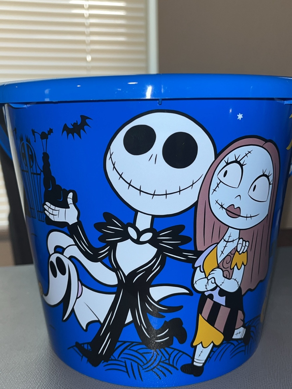 Nightmare Before Christmas Blue Trick-or-Treat Pail with Jack & Sally & Zero